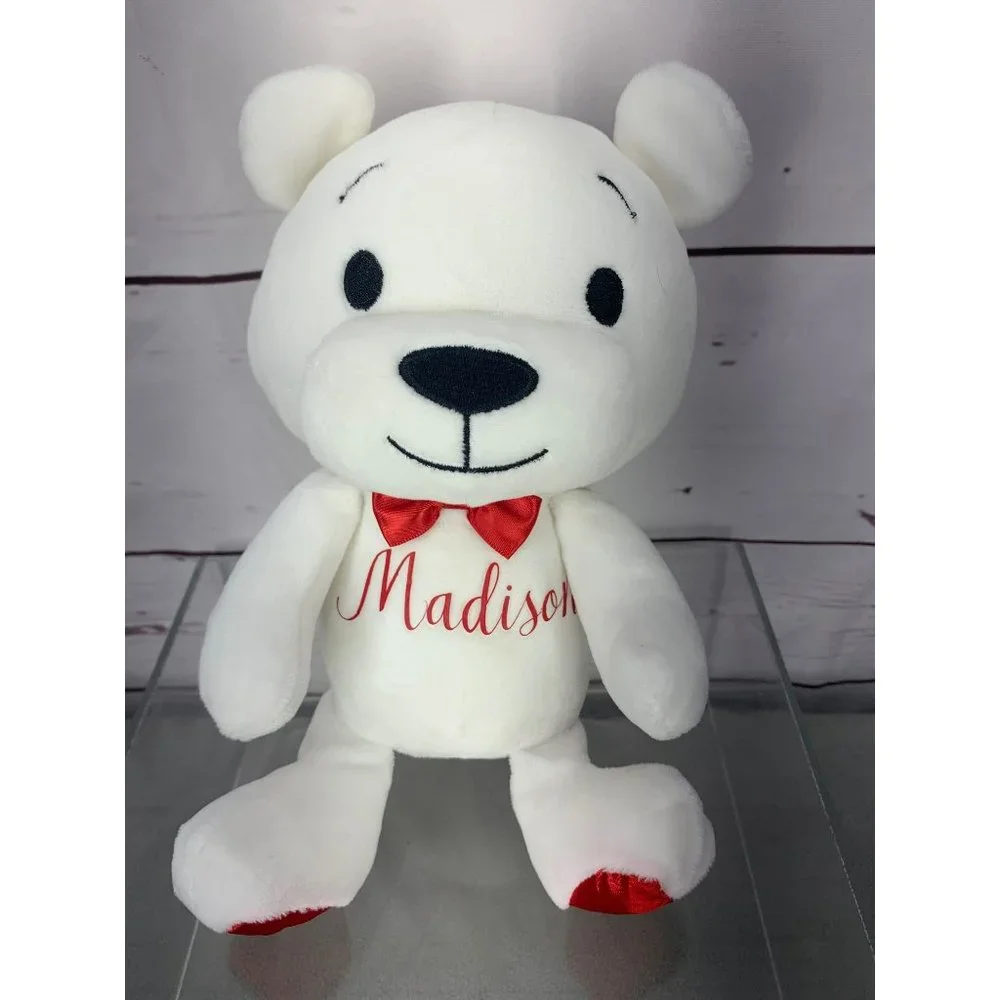 Hallmark White Monogrammed Madison Stuffed‎ Animal Bear